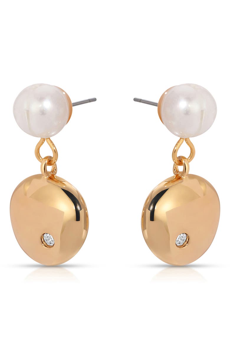 Ettika Bean Drop Earrings, Alternate, color, Gold