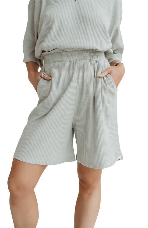 Turtledove London Organic Cotton Audrey Rib Shorts in Green  product