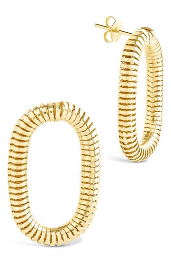 Sterling Forever 14k Plated Silver Snake Chain Circle Earrings