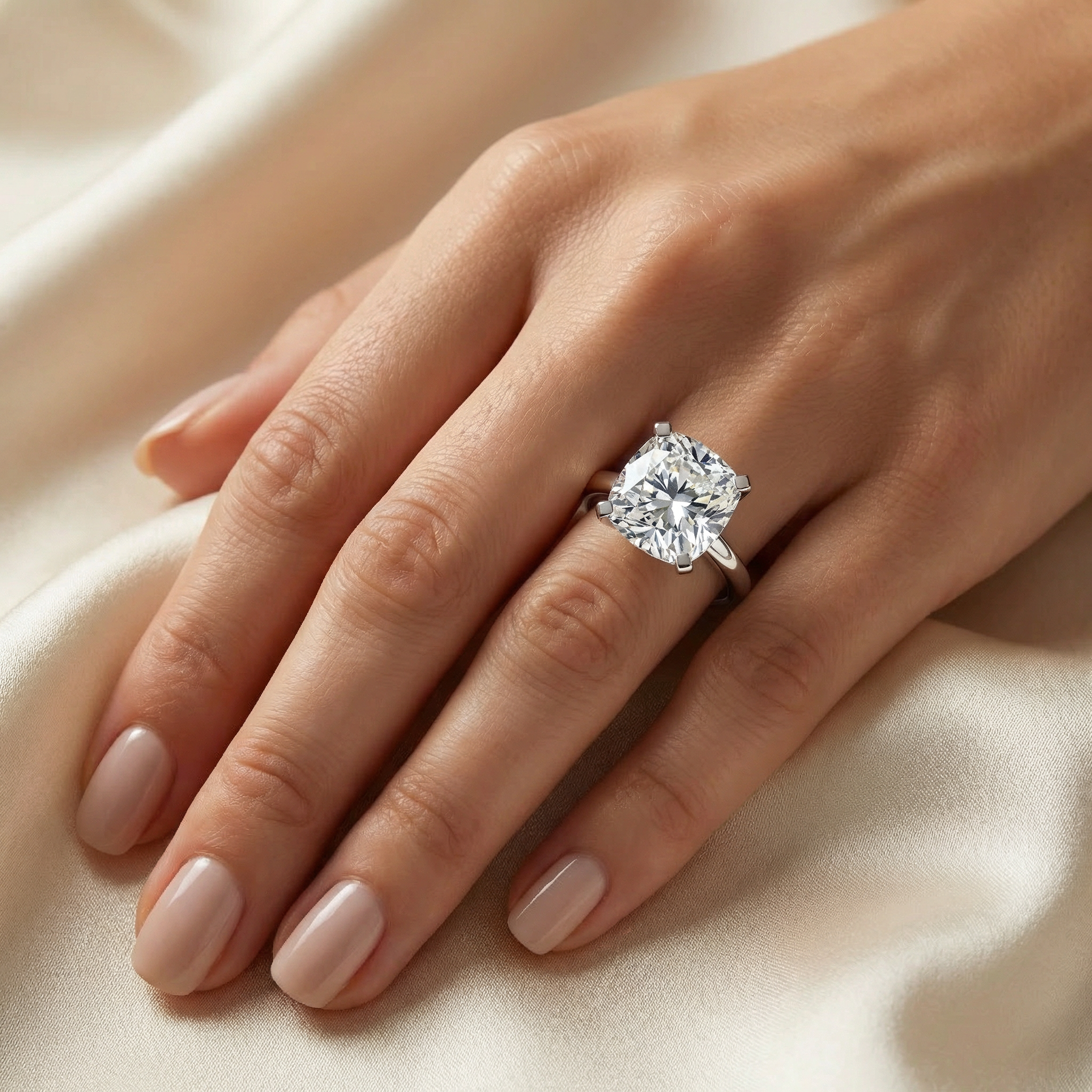 Женские аксессуары Bliss Diamond Certified 7Ct Cushion Diamond Engagement Ring 14k Gold Lab Grown — фото 6