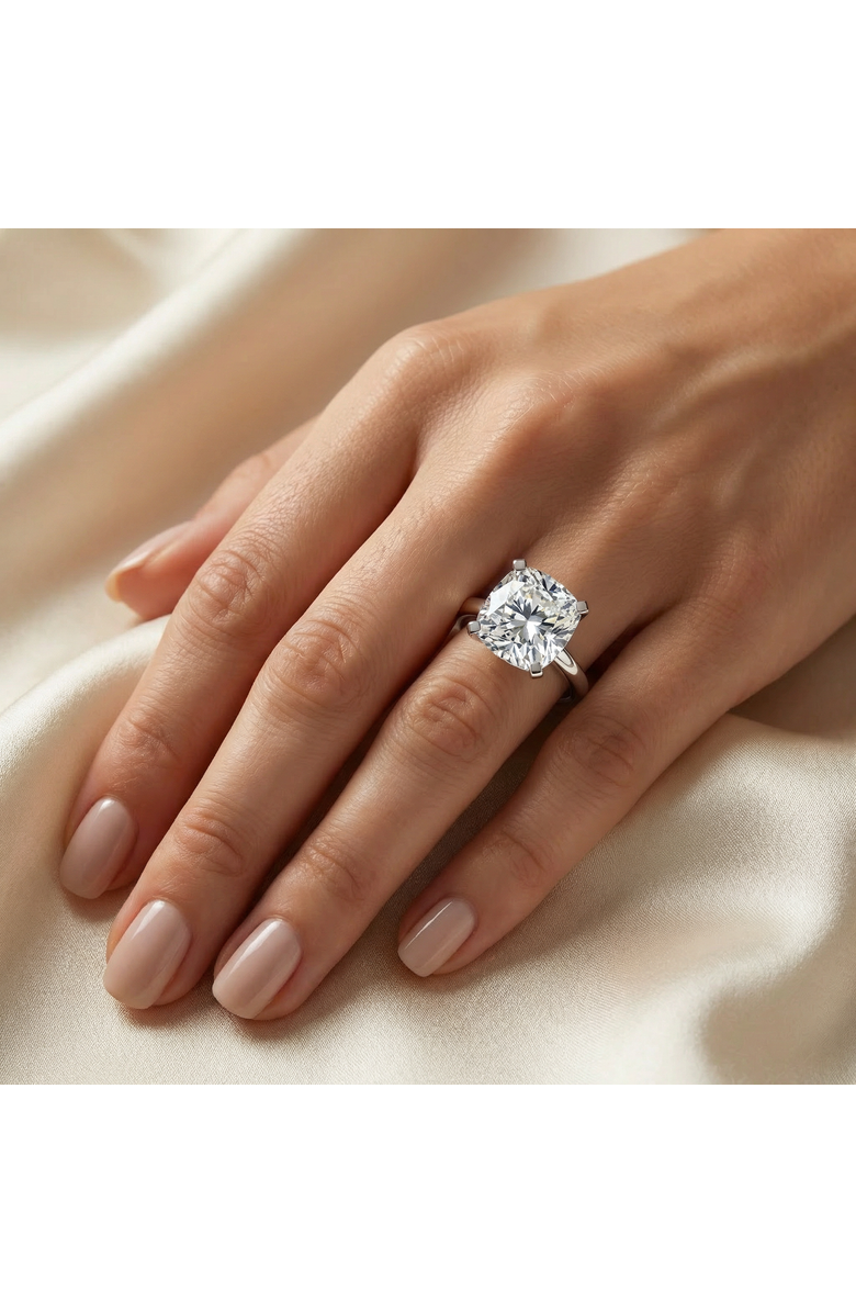 Bliss Diamond Certified 7Ct Cushion Diamond Engagement Ring 14k Gold Lab Grown, Alternate, color, 14K White Gold