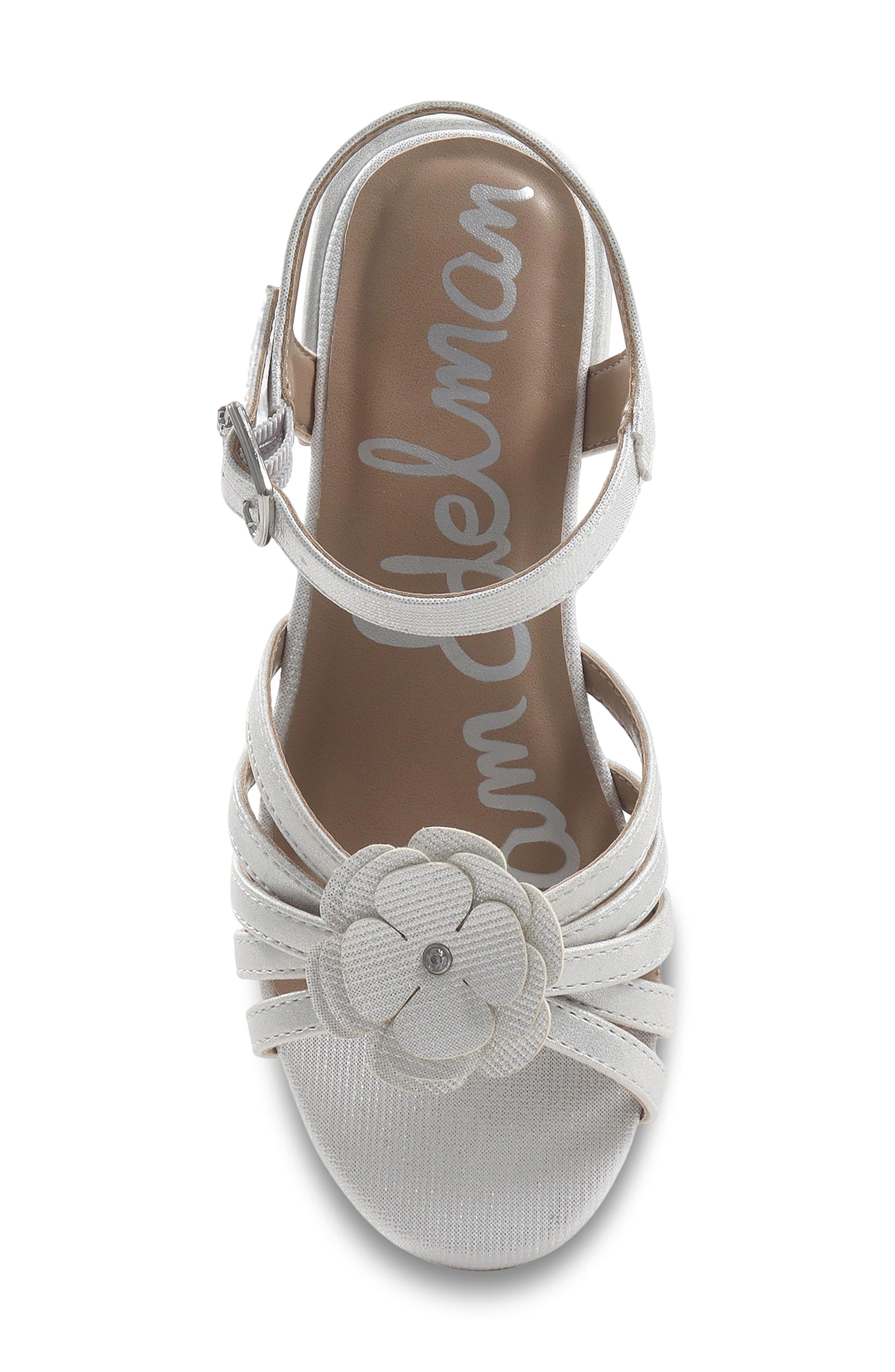 Sam Edelman Kids' Calla Flower Ankle Strap Sandal, Alternate, color, White