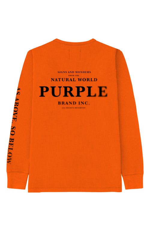Purple Brand Signs & Wonders Long Sleeve Waffle Knit T-shirt In Orange
