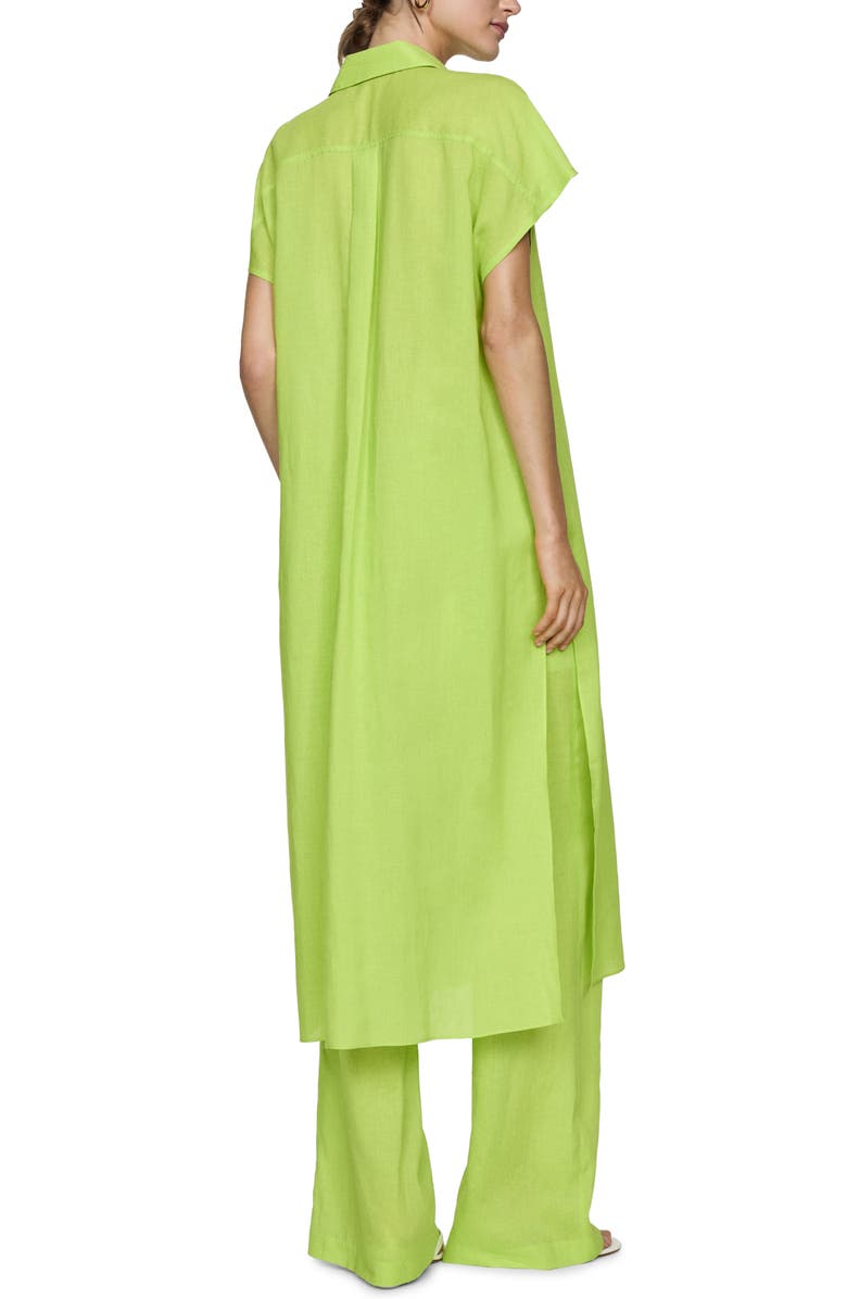 MANGO Pleated Side Slit Midi Shirtdress, Alternate, color,