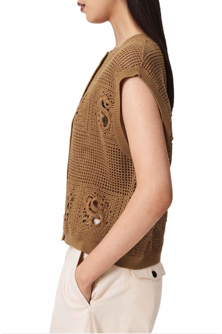 Kyra Open Stitch Sweater Vest, Alternate, color, PINTO BROWN