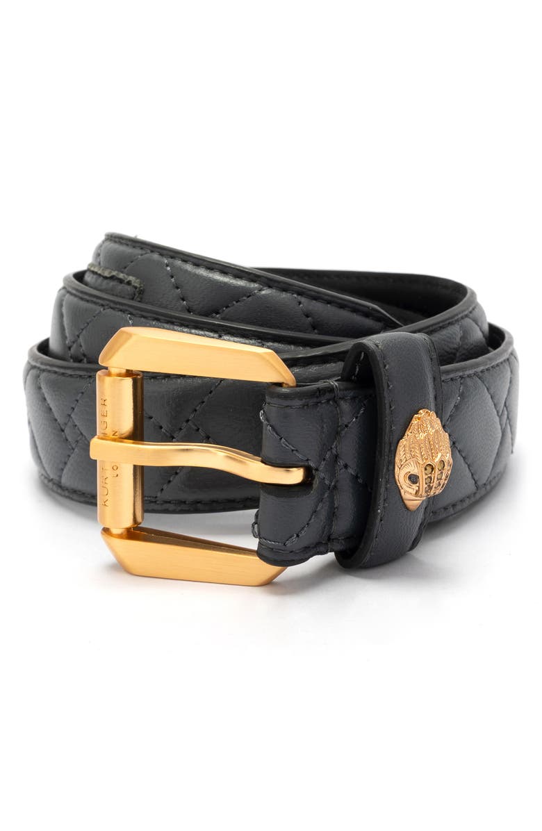 Kurt Geiger London Quilted Kensington Leather Belt, Alternate, color, 