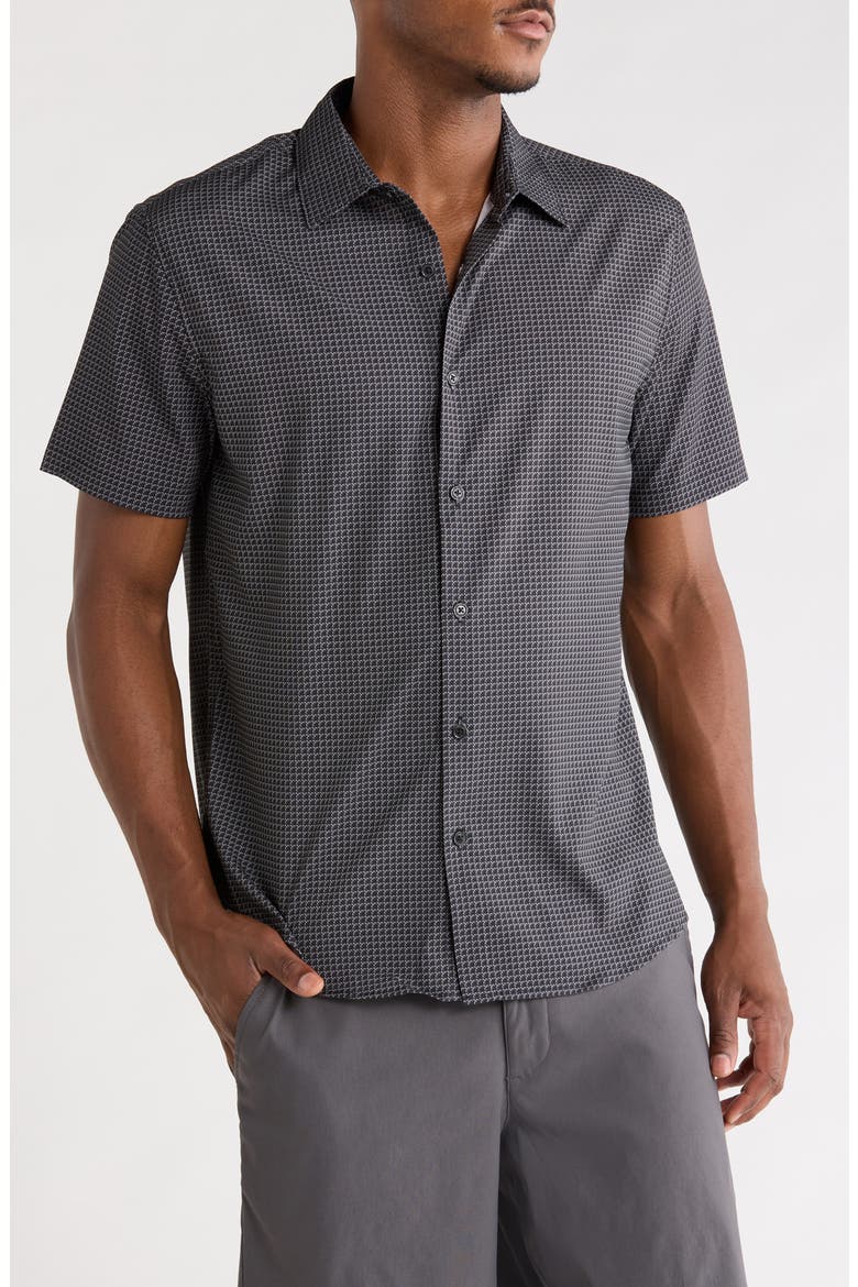 Jackson Short Sleeve Button-Up Shirt, Main, color, BLACK
