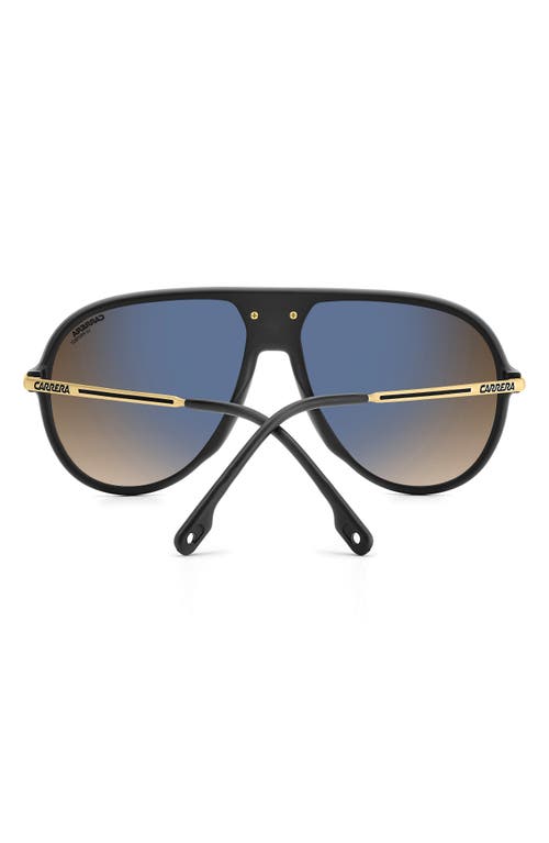Carrera Eyewear C Sport 61mm Gradient Shield Sunglasses In Black Gold/black Brown Green