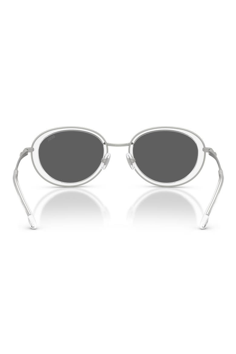 DL1018 51mm Oval Sunglasses, Alternate, color, MATTE SILVER / DARK GREY