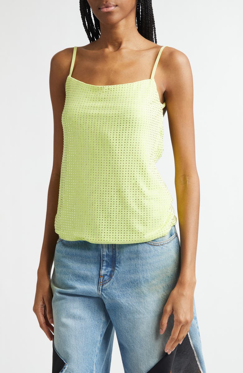 Area Hotfix Crystal Jersey Camisole, Alternate, color, Limoncello