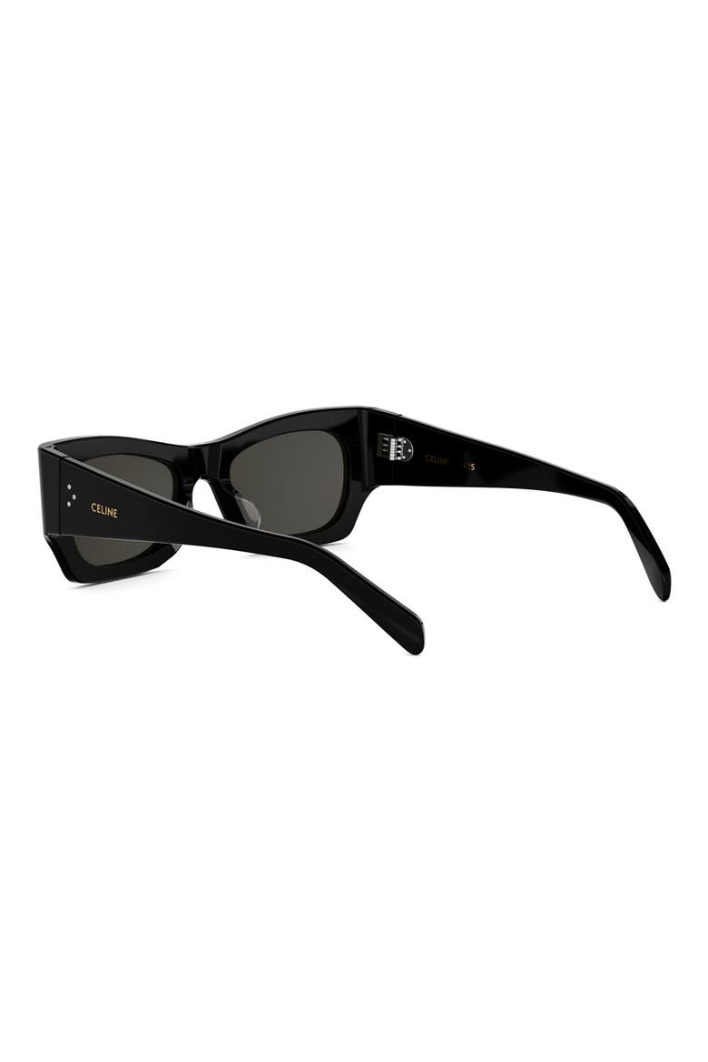 3 Dots 52mm Cat Eye Sunglasses, Alternate, color, SHINY BLACK / SMOKE