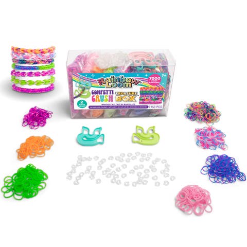 Confetti Crush Treasure Box 7000 Bands, DIY Kit, Kids 7+