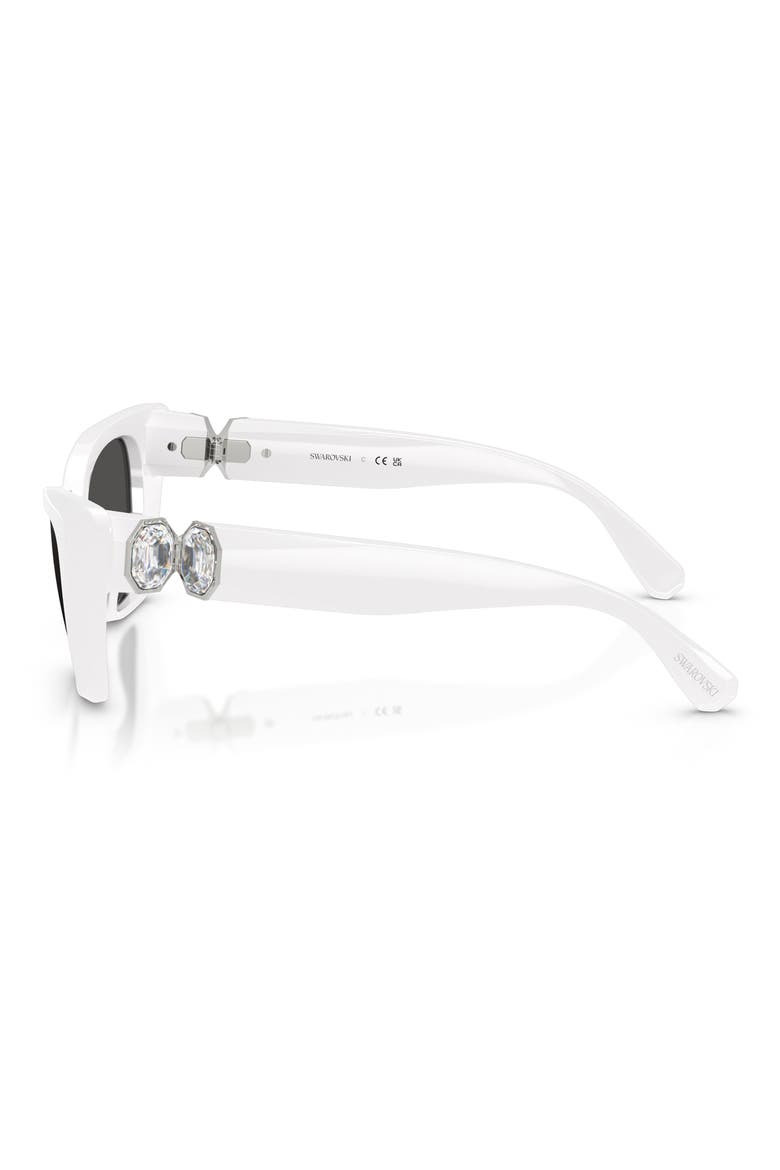 54mm Cat Eye Sunglasses, Alternate, color, WHITE / DARK GREY