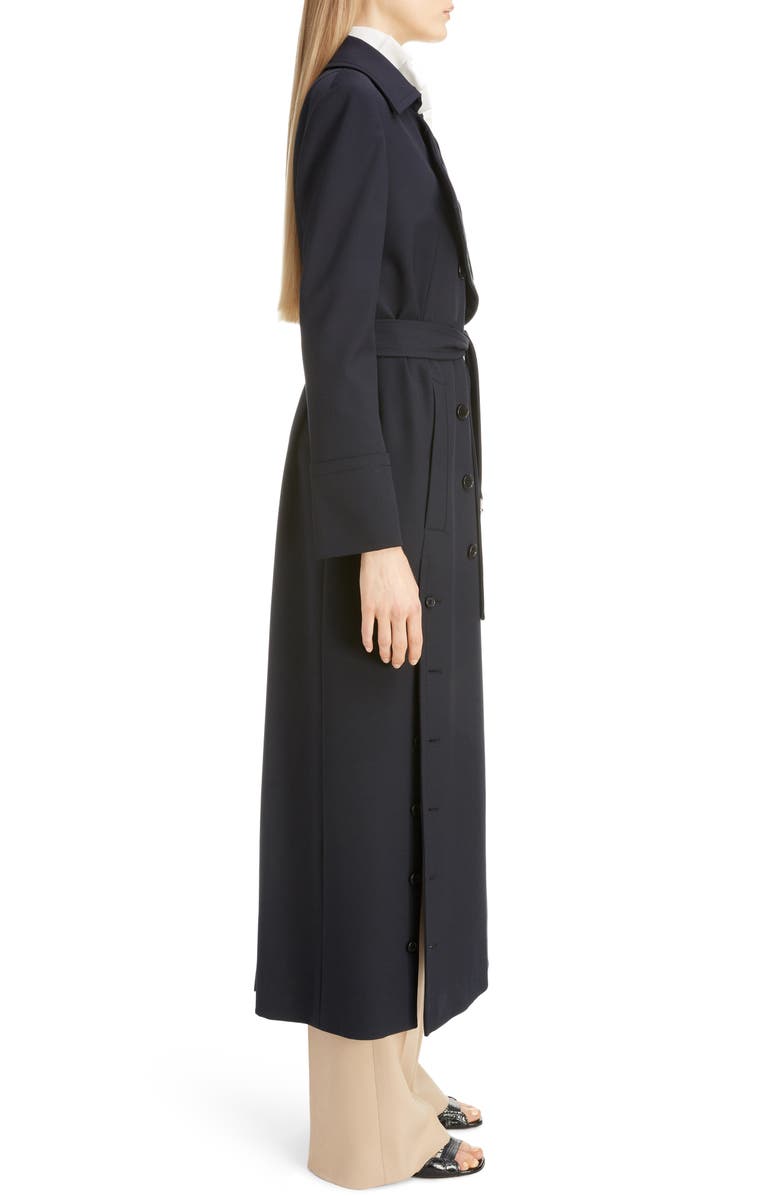 Chloé Button Detail Long Trench Coat, Alternate, color,