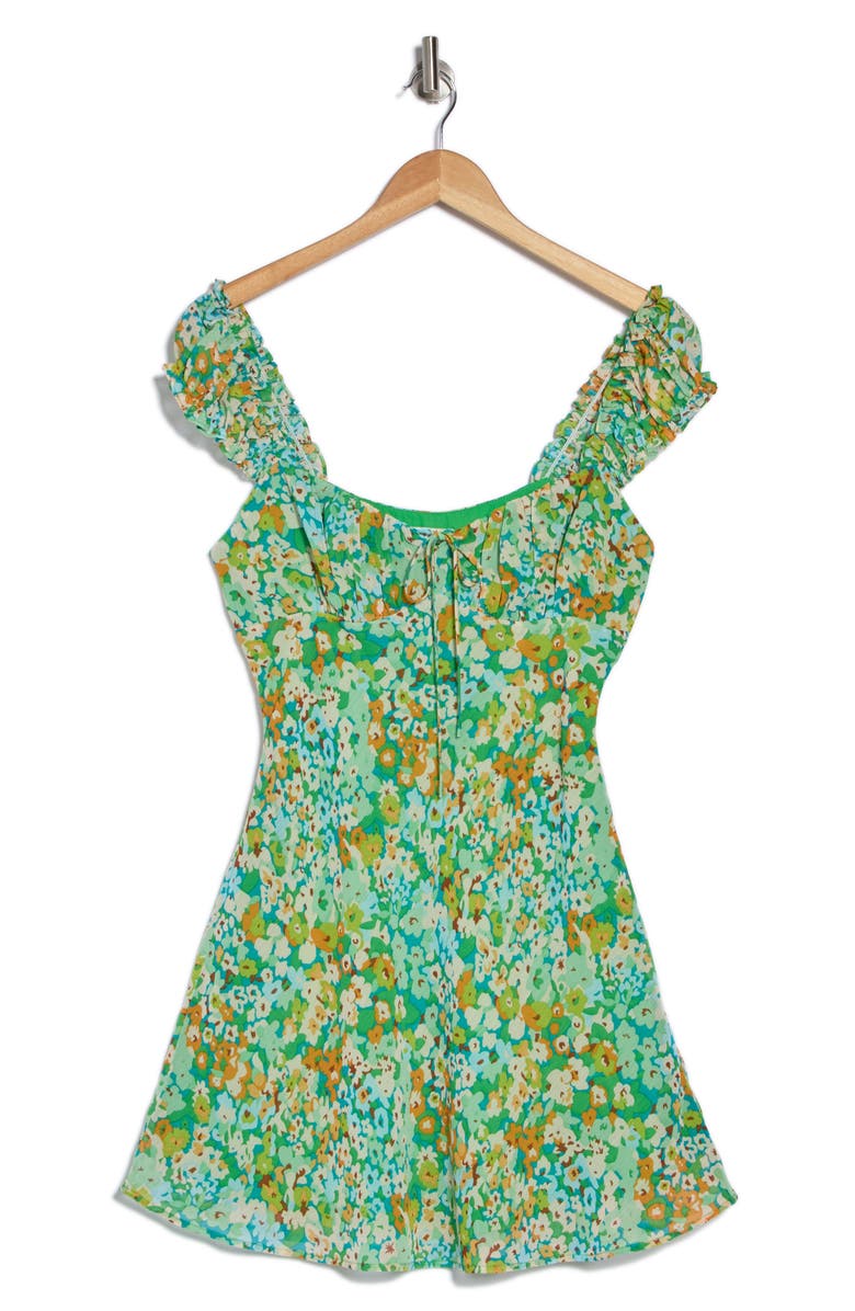 Lush Sweetheart A-Line Dress, Alternate, color, Green Multi Floral