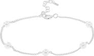Bearfruit Jewelry Sterling Silver 18k Gold Plated Infinite Pearl Bracelet Dainty Delicate