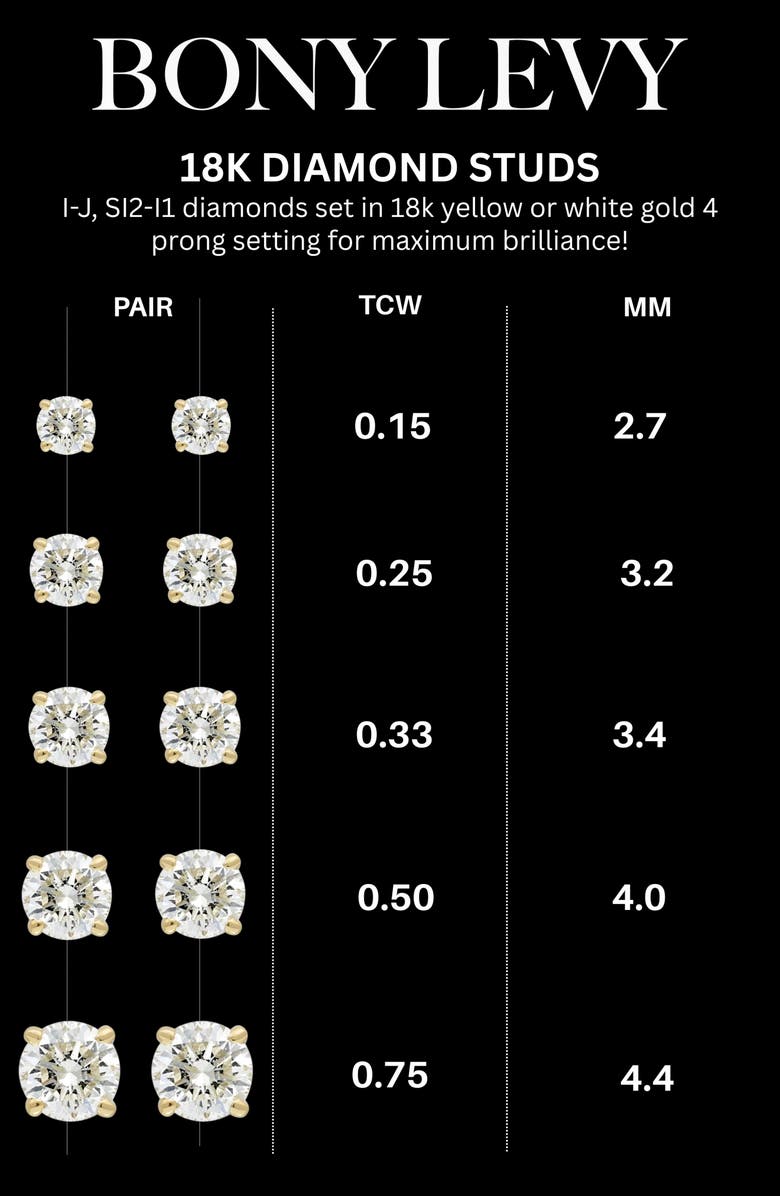 Bony Levy 14K Gold Prong Diamond Stud Earrings - 0.33 ctw., Alternate, color, 