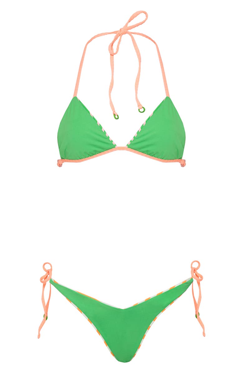 Maaji Sunshine Reversible Side Tie Bikini Bottoms, Alternate, color, Orange