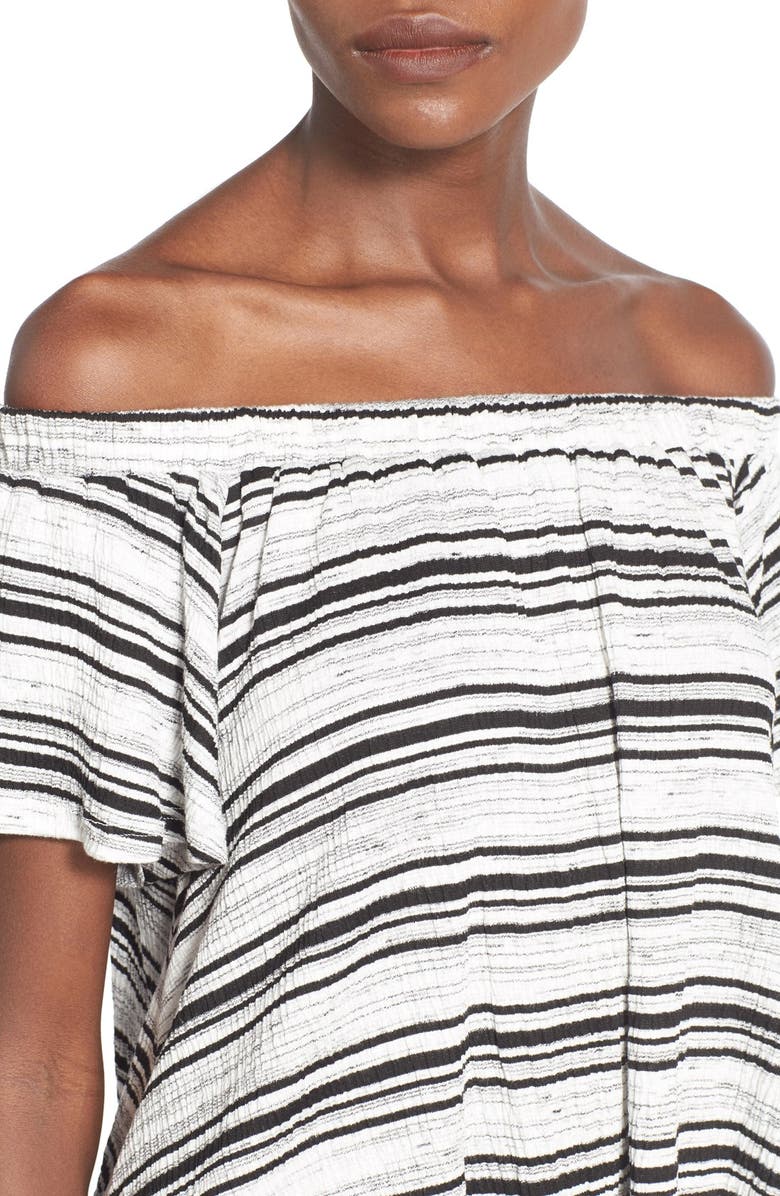 All in Favor Stripe Off the Shoulder Top, Alternate, color,