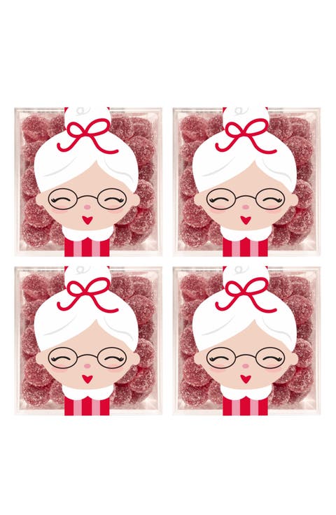 4-Piece Set Mrs. Claus Sugared Cranberries