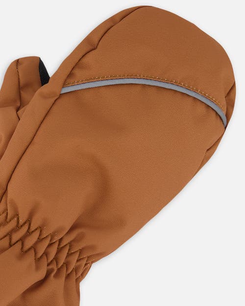 Deux Par Deux Boy Winter Mittens Play In Brown