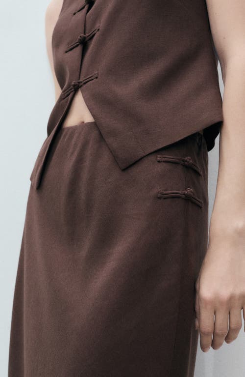 Mango Woven Maxi Skirt In Brown