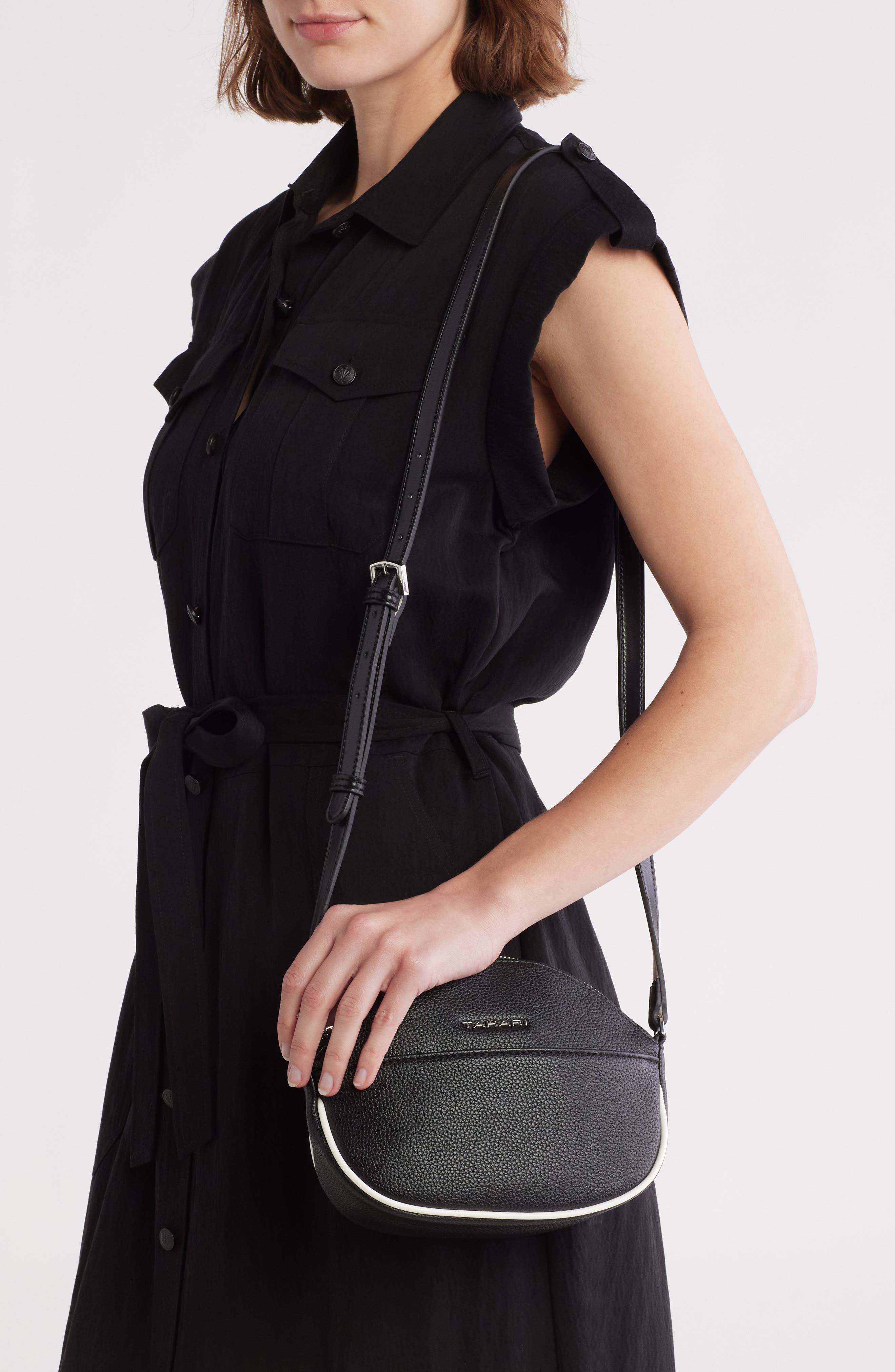 Tahari Crosby Crescent Crossbody Bag, Alternate, color, 