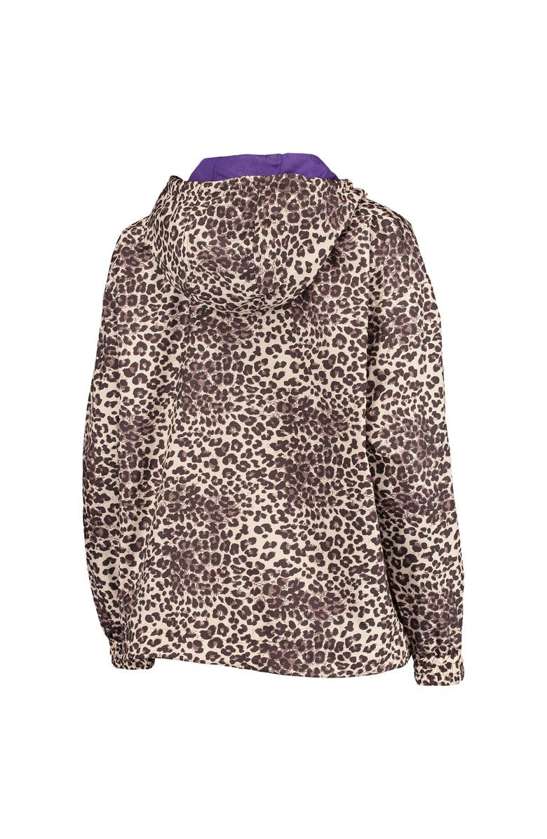 DKNY SPORT Women's DKNY Sport Leopard Los Angeles Lakers Gabriella Windbreaker Half-Zip Hoodie, Alternate, color, Leopard