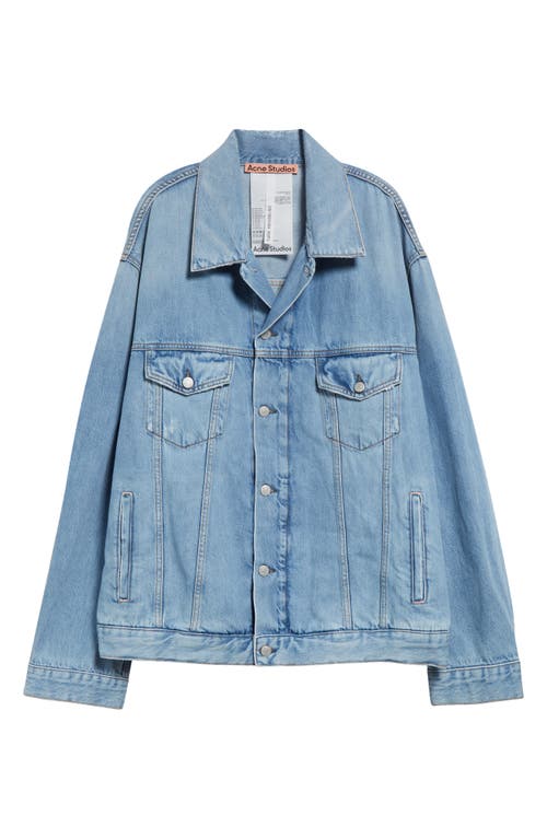 Acne Studios Distressed Relaxed Fit Denim Jacket In Light Blue 228