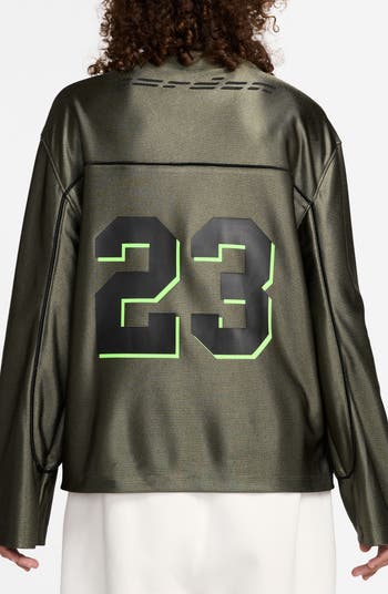 Oversize Long Sleeve V-Neck Jersey Top