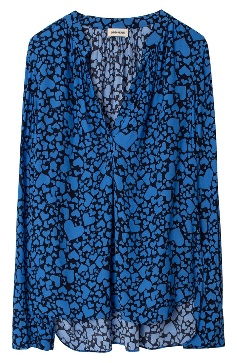 Zadig & Voltaire Tink Heart Print Long Sleeve Blouse, Alternate, color, 