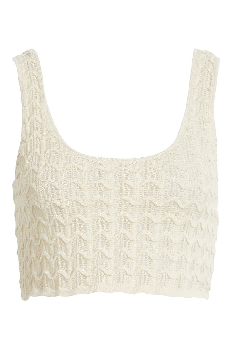 Santorini Sun Pointelle Stitch Crop Sweater Tank, Alternate, color, SHELL