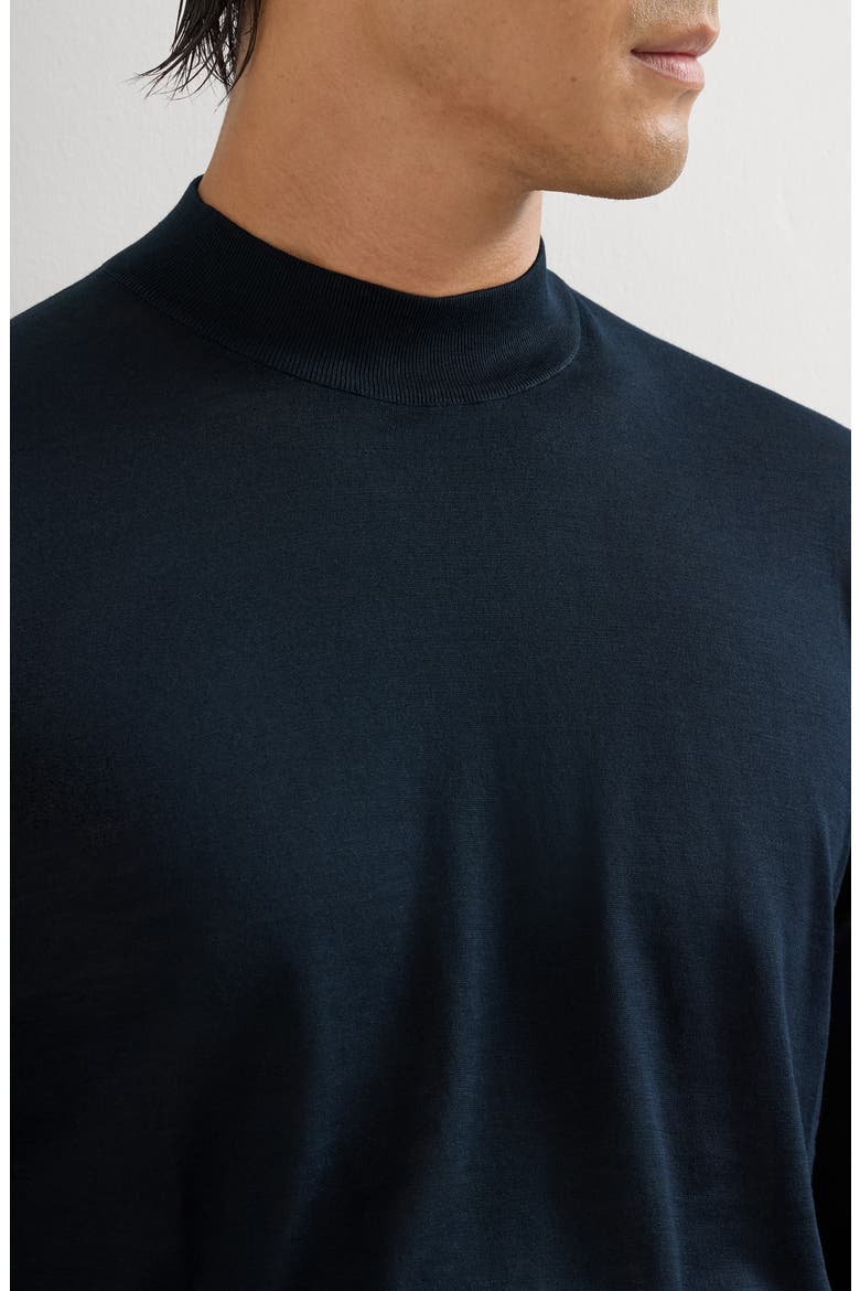 Silk and cotton lightweight sweater, Alternate, color, Navy Blue
