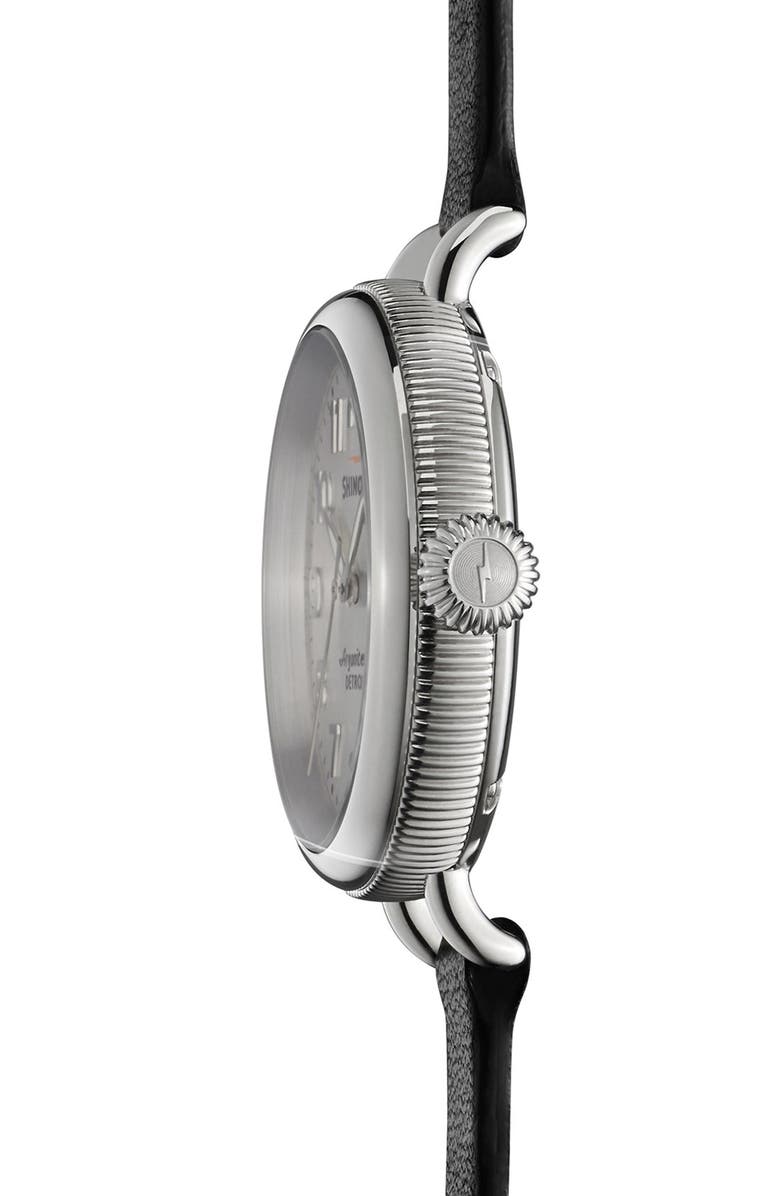 Shinola 'The Birdy' Double Wrap Leather Strap Watch, 34mm, Alternate, color,