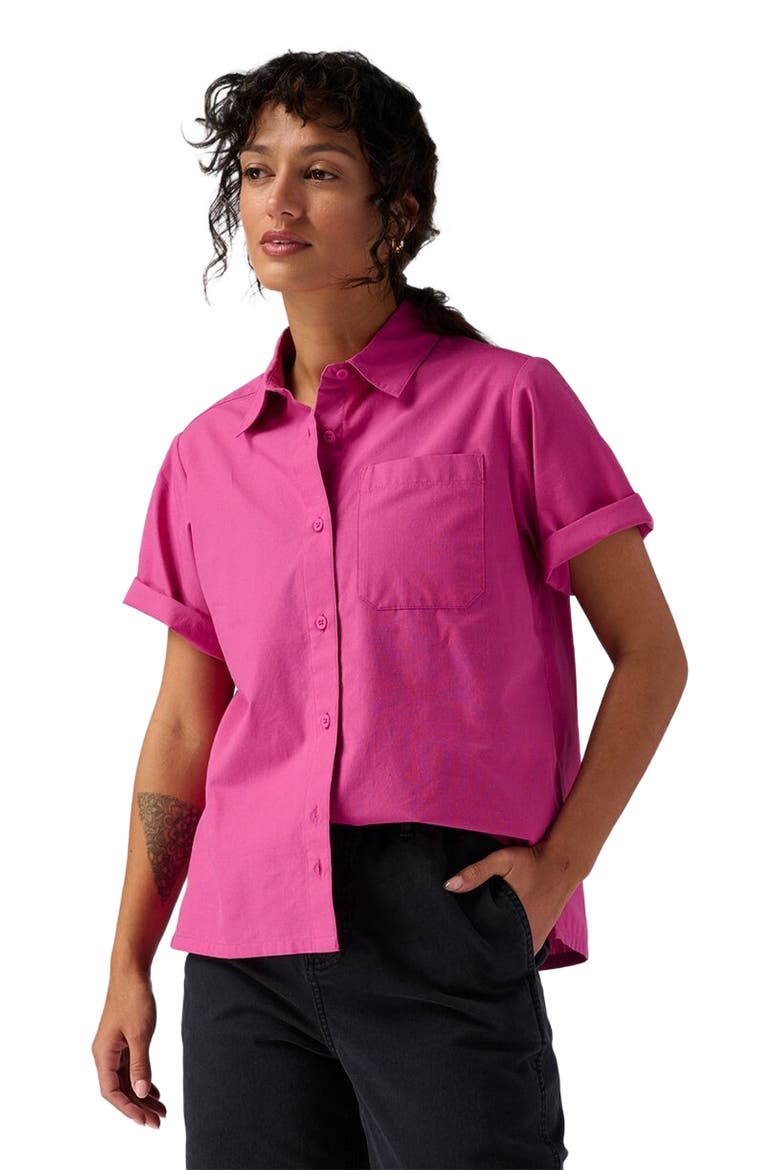 Cotton Button-Up - Women's, Main, color, Rose Violet