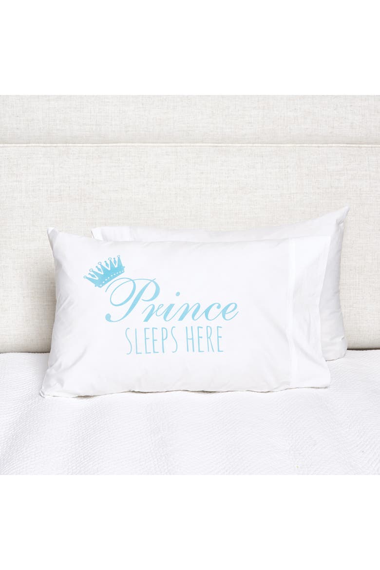 Prince Sleeps Here Decorative Pillowcase, Alternate, color, White