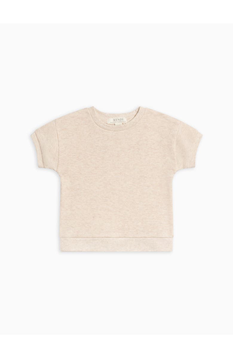 Colored Organics Ali Organic Waffle Short Sleeve Tee, Main, color, Heather Oat