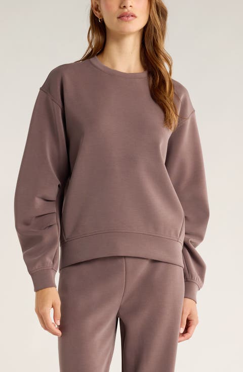Cozy Scuba Knit Crew Sweatshirt