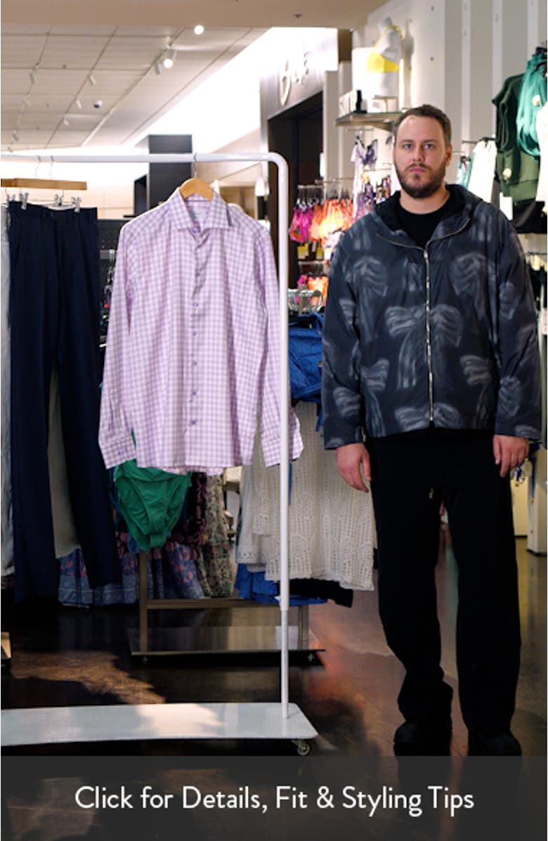 Contemporary Fit Gingham Check Cotton Dobby Dress Shirt, sales video thumbnail