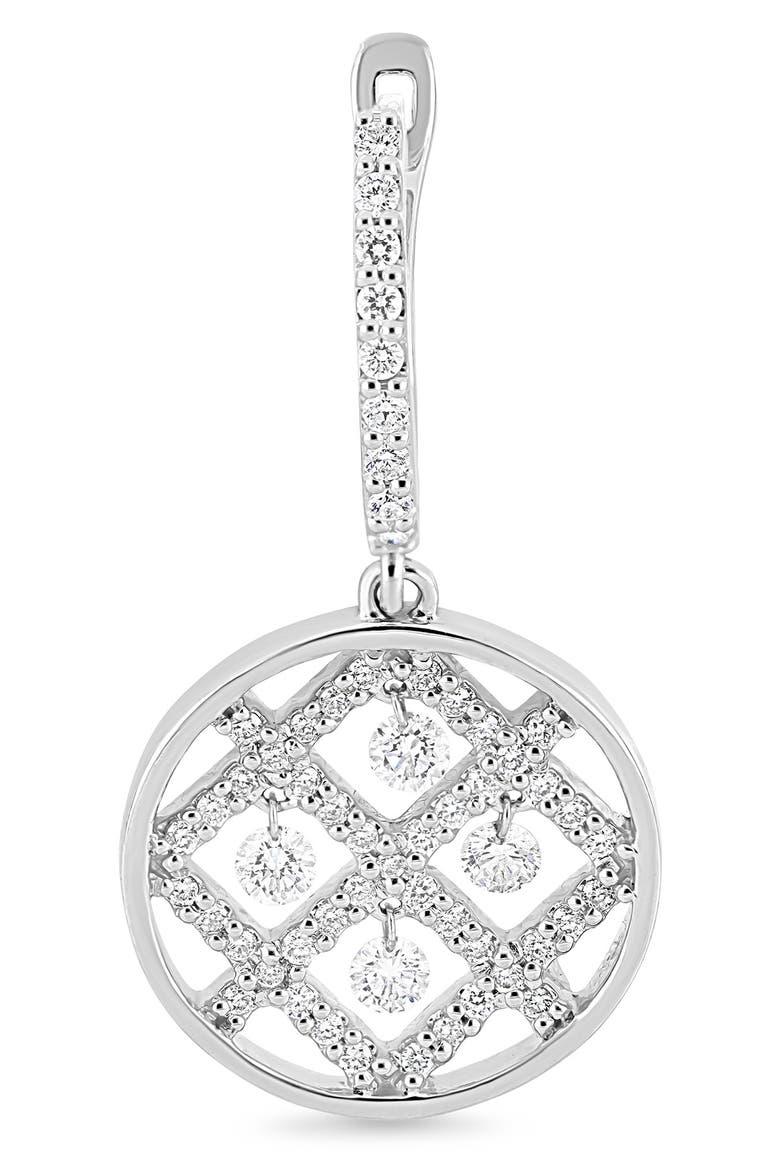 18K Gold Liora Natural Dancing Diamond Circle Drop Earrings, Alternate, color, 18K WHITE GOLD