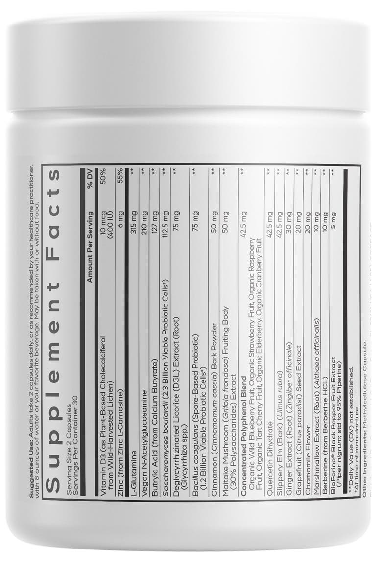 Leaky Gut L-Glutamine Probiotics Supplement, Alternate, color, White
