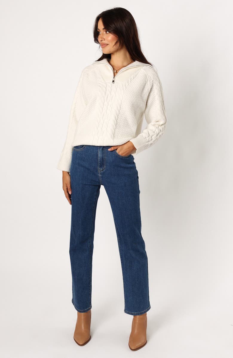 Petal & Pup Ebony Quarter Zip Pullover, Alternate, color, White