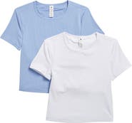 YOGALICIOUS 2-Pack Tara Heavenly Rib Crop T-Shirts