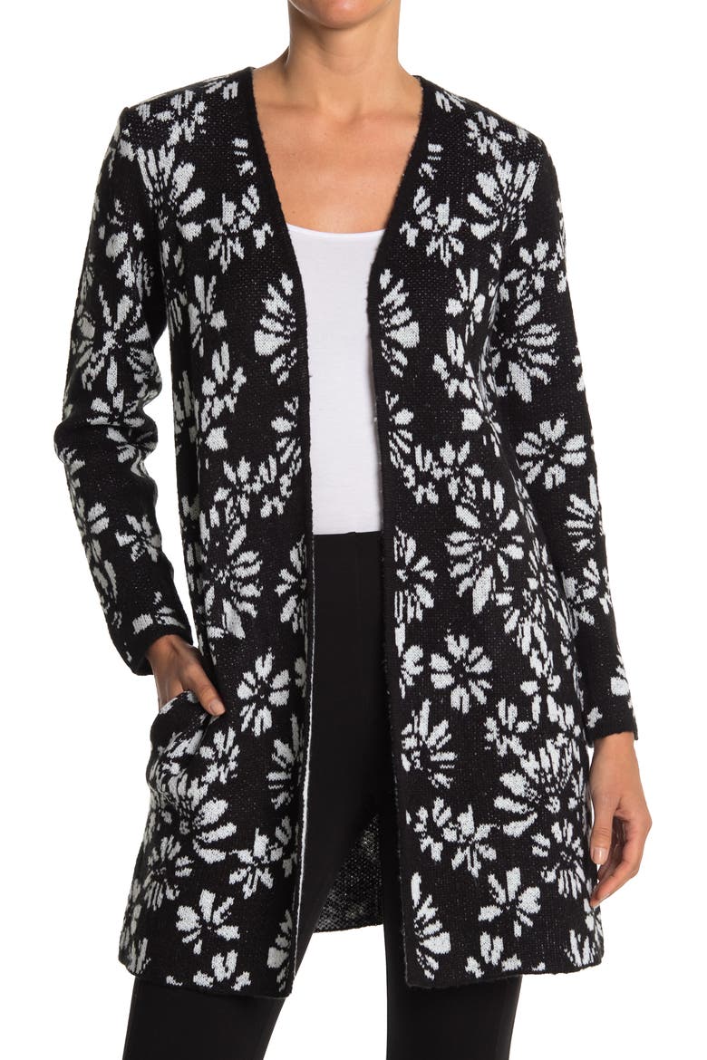 Randee Long Patterned Cardigan, Main, color, DAISY