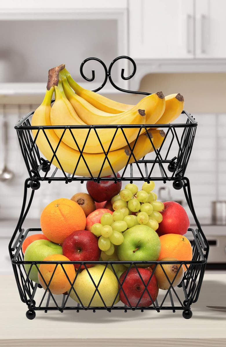 SORBUS 2-Tier Wire Fruit Basket, Alternate, color, 