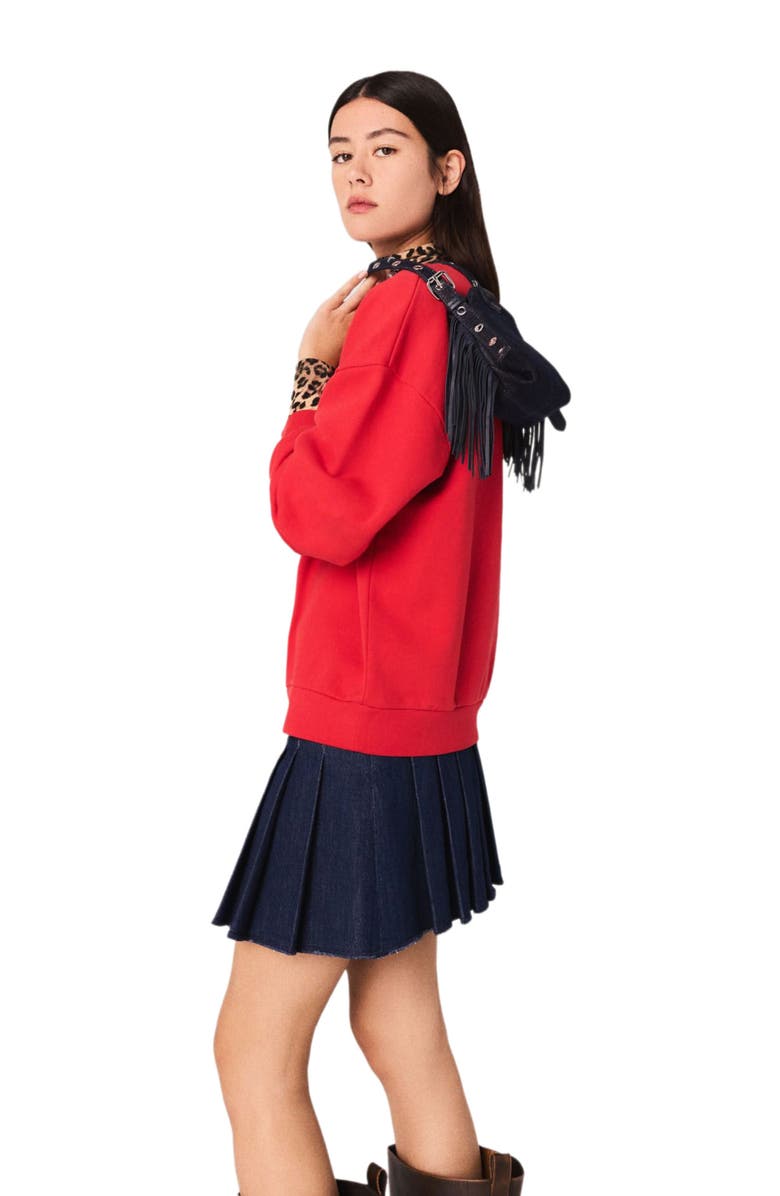 maje Paris New York Lettering Sweatshirt, Alternate, color, Red