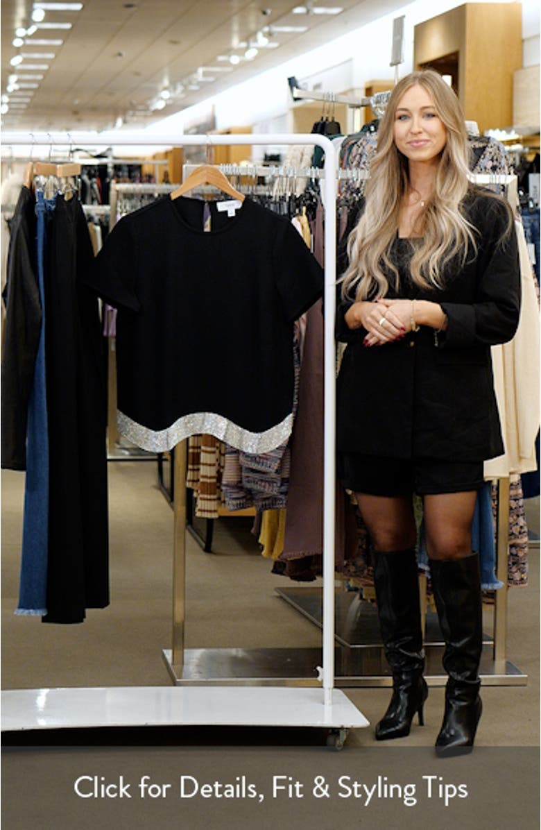 Embellished Hem Crepe Top, sales video thumbnail