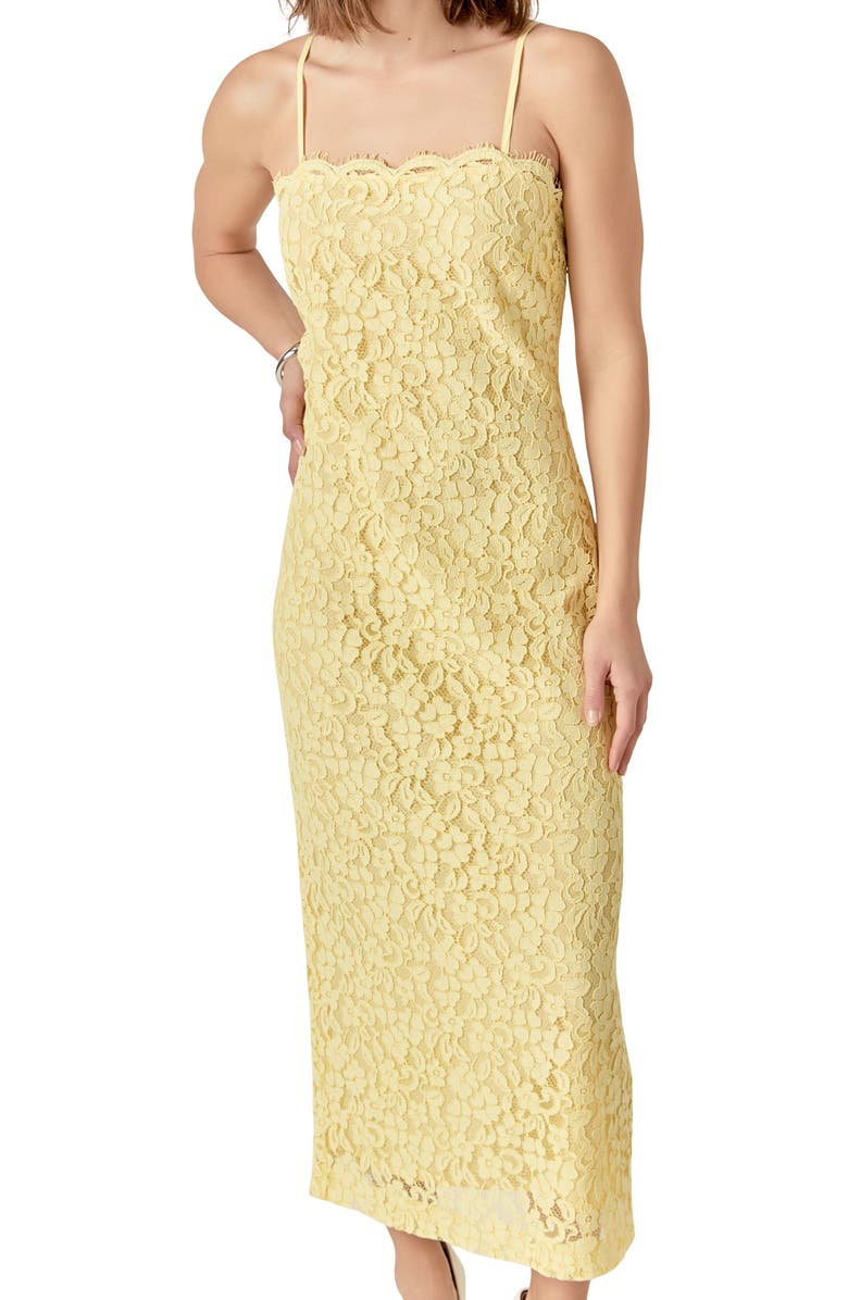 Endless Rose Lacy Column Dress, Alternate, color, Butter