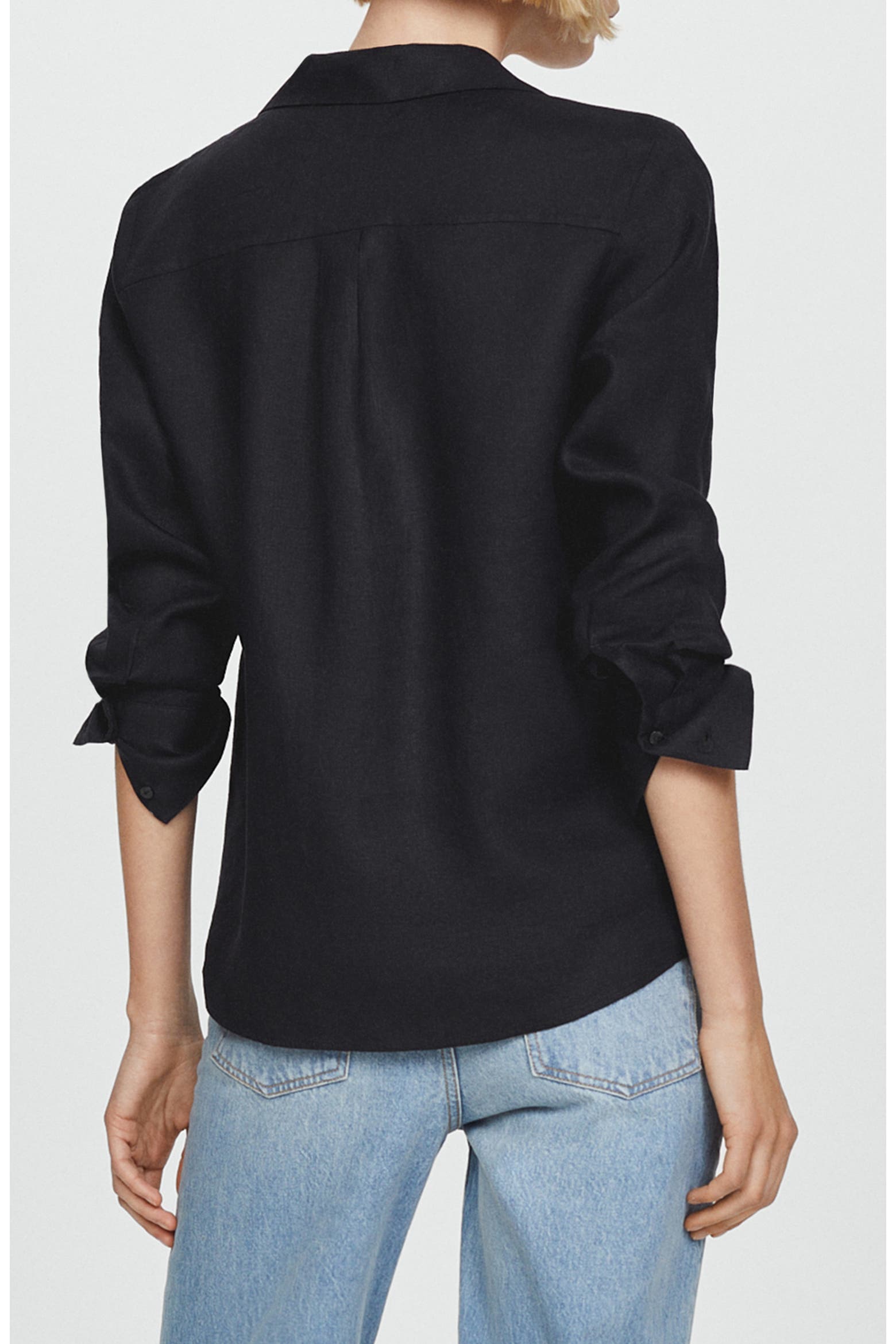MANGO Button-Up Linen Shirt (Women) | Nordstrom