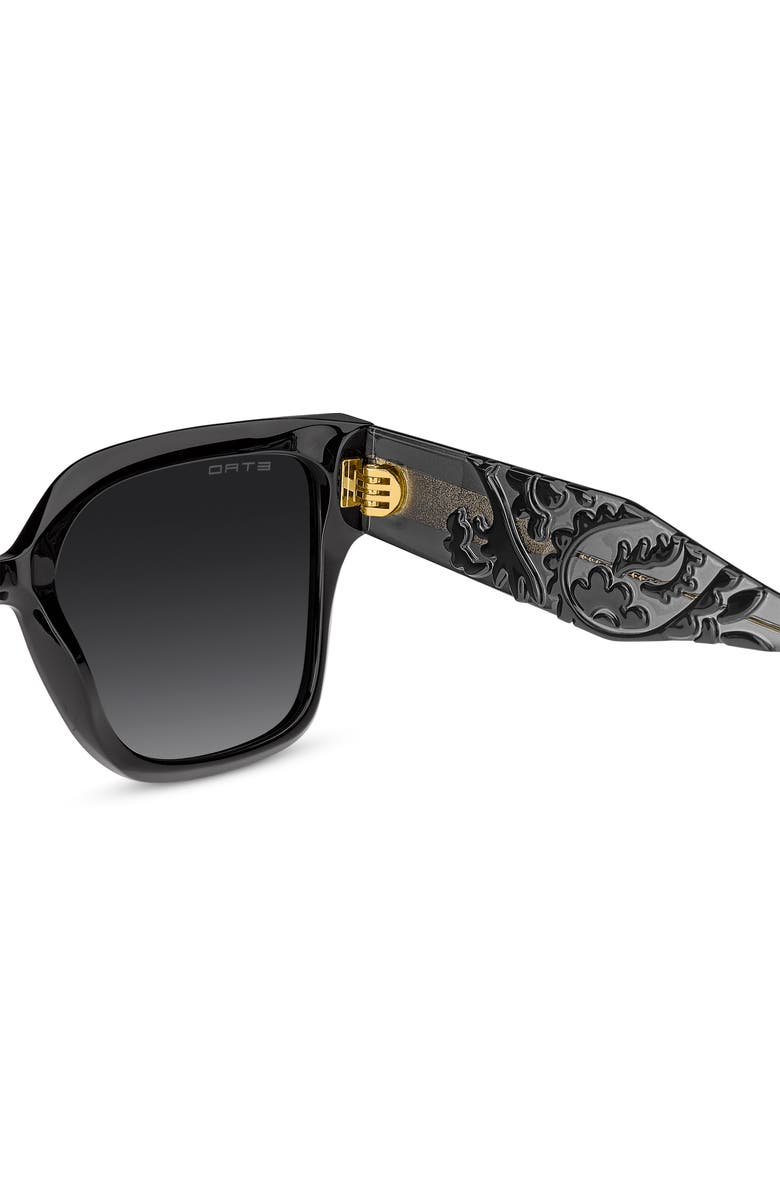 Etro 57mm Square Sunglasses, Alternate, color, Black/ Dark Grey Sf